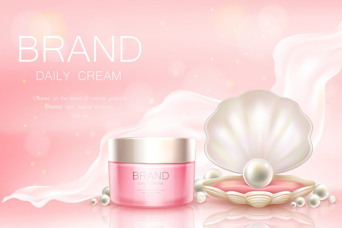 Vector Daily Cream In Jar, Cosmetic Background
