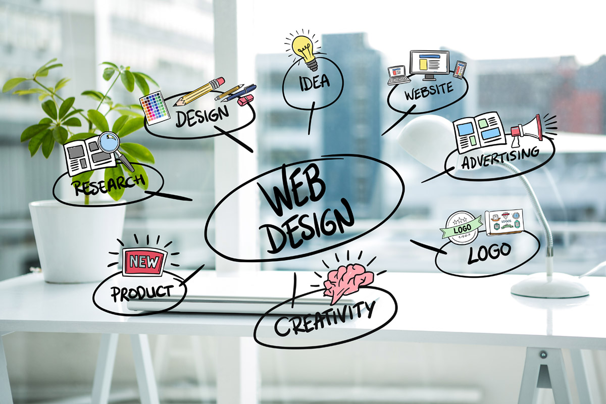 Digital Composite Of Business Graphics With Office Background