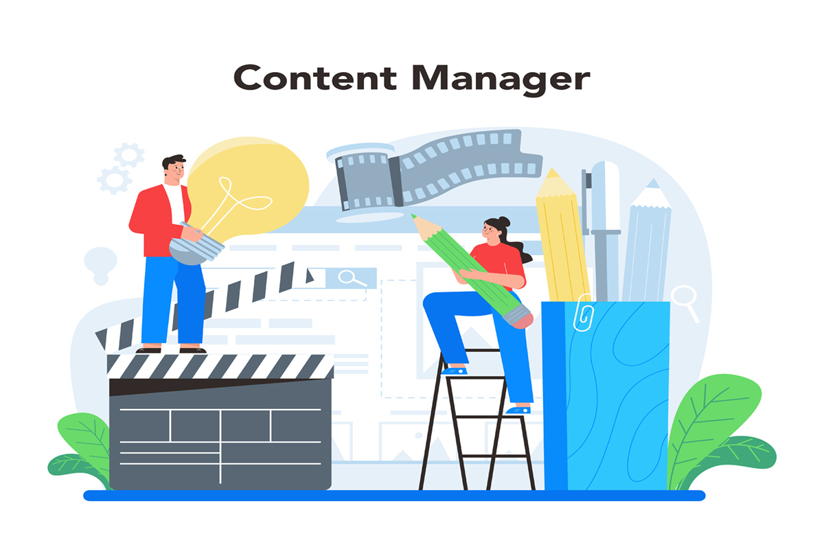 Content Management Concept. Idea Of Digital Strategy And Content